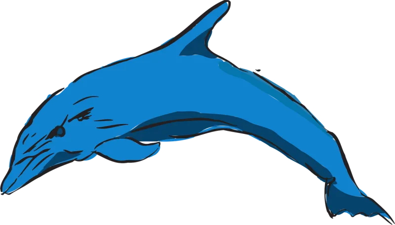 Dolphin Blue Ocean Stickdatei – Tiere
