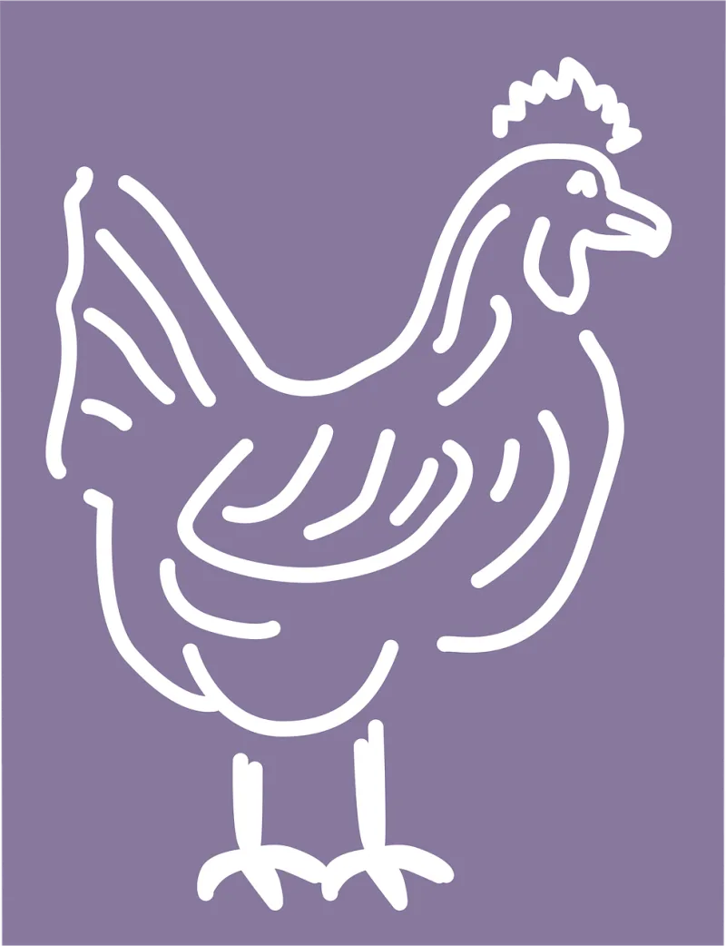 Rooster Male Chicken Stickdatei – Blumen