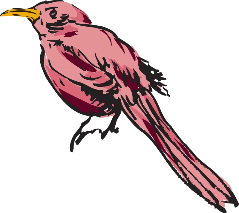 Pink Bird Nature Stickdatei – Natur
