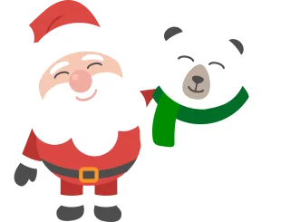 Santa Polar bear Christmas Stickdatei