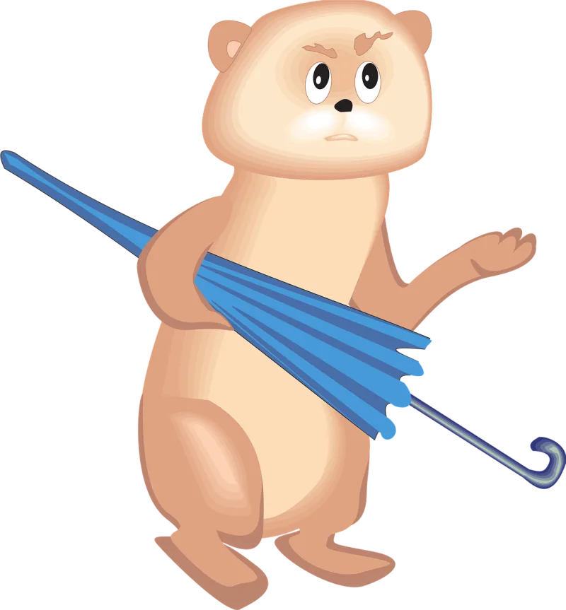Umbrella Blue Holding Stickdatei – Tiere