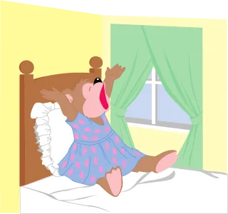Bed Bear Window Stickdatei – Kinder