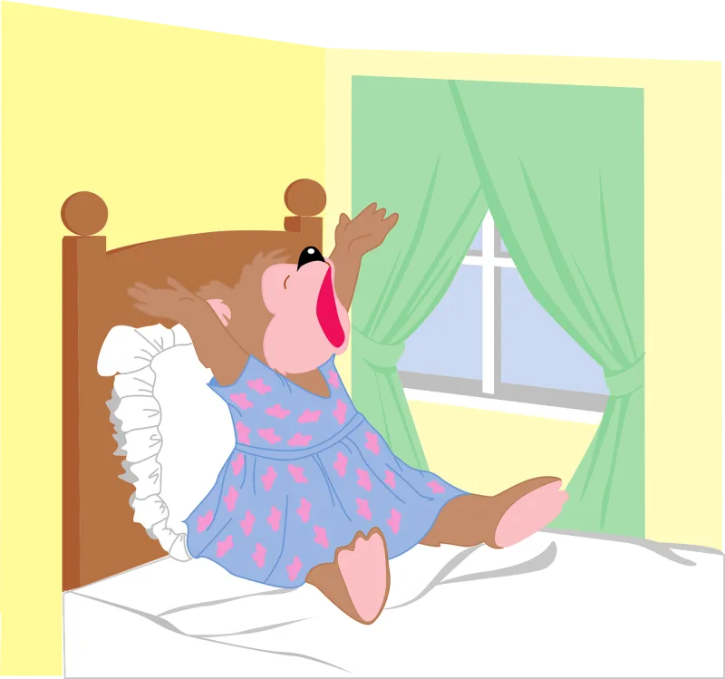 Bed Bear Window Stickdatei – Kinder