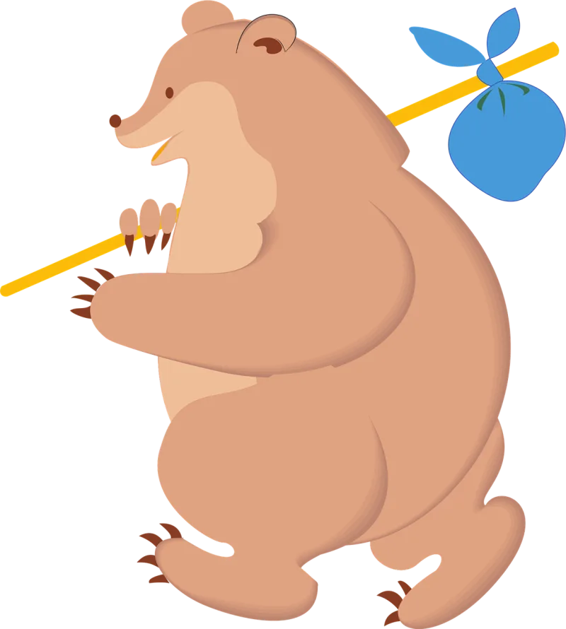 Bear Walking Travel Stickdatei – Tiere