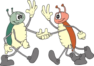 Handshake Bugs Wave Stickdatei