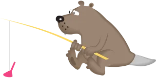 Fish Bear Sitting Stickdatei – Tiere