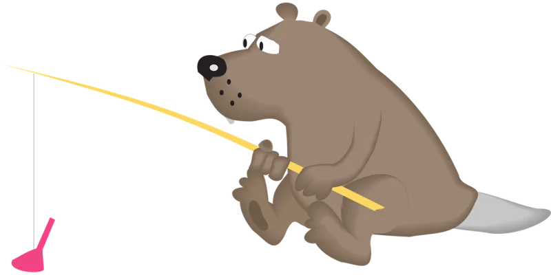 Fish Bear Sitting Stickdatei – Tiere