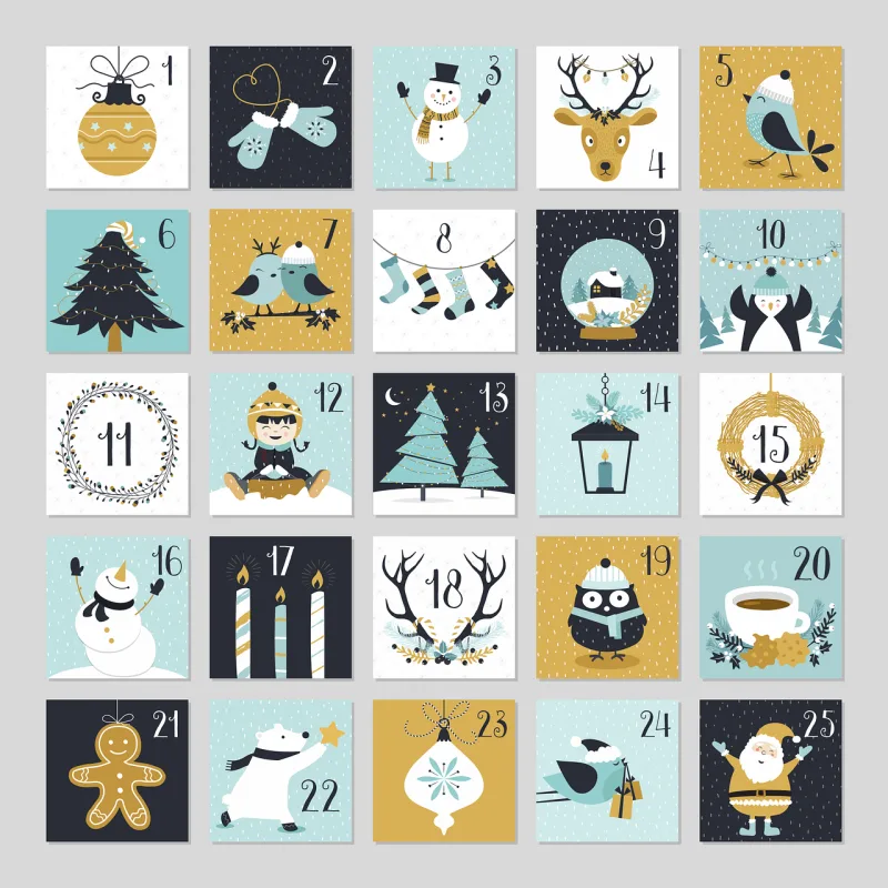 Advent Advent calendar printable Calendar Stickdatei – Weihnachten
