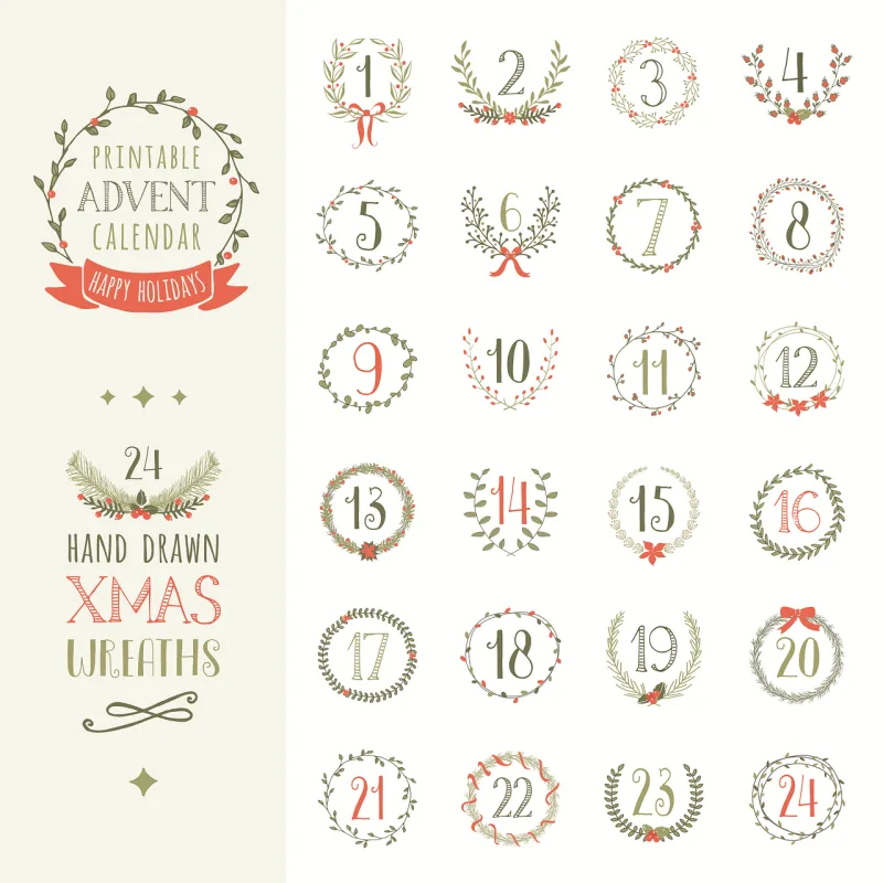 Advent Advent calendar Advent calendar printable Stickdatei – Weihnachten