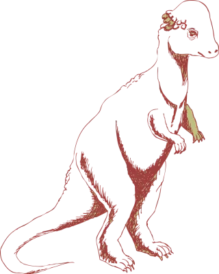 Dinosaur Standing Tail Stickdatei