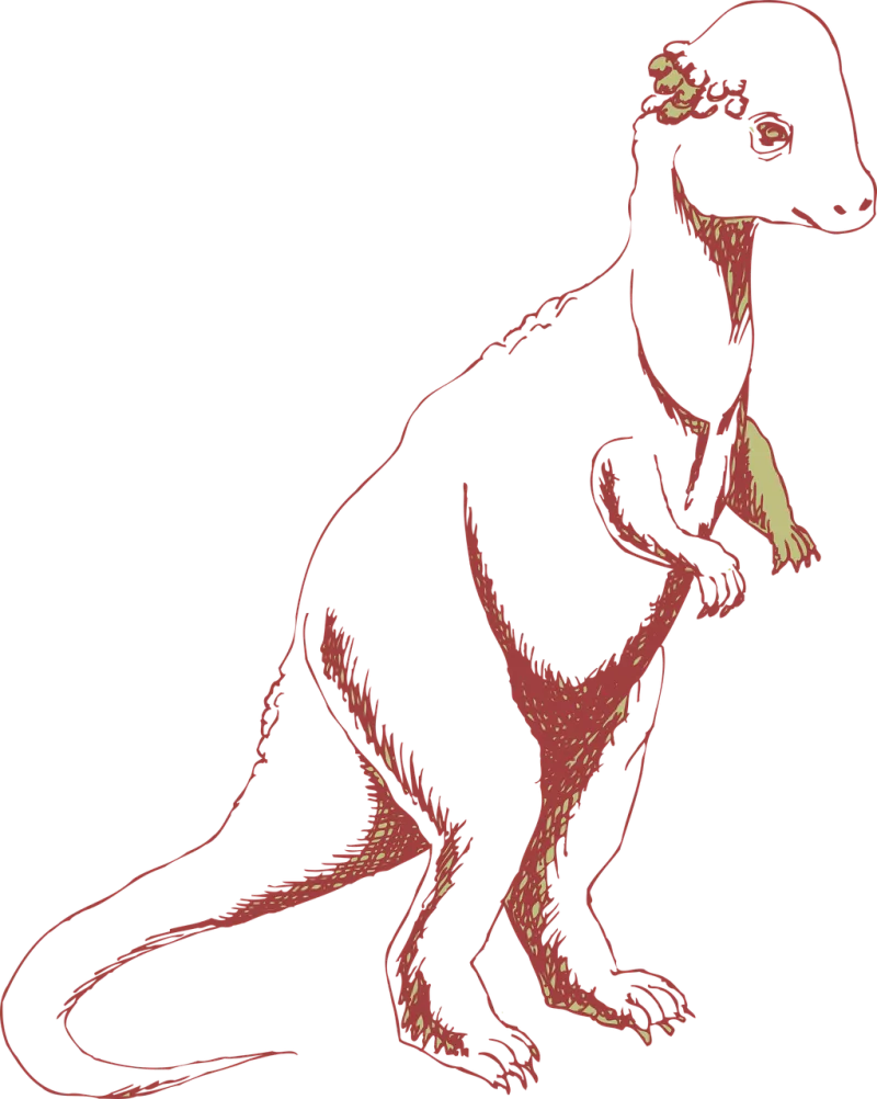 Dinosaur Standing Tail Stickdatei – Kinder