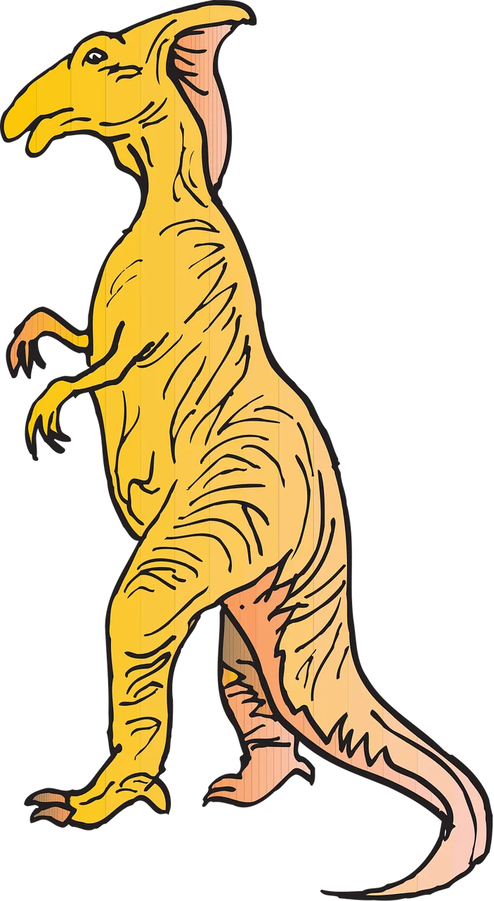 Yellow Dinosaur Standing Stickdatei – Kinder