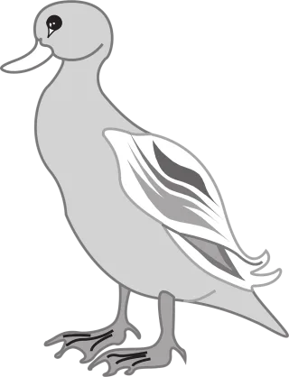 Gray Bird Duck Stickdatei – Natur