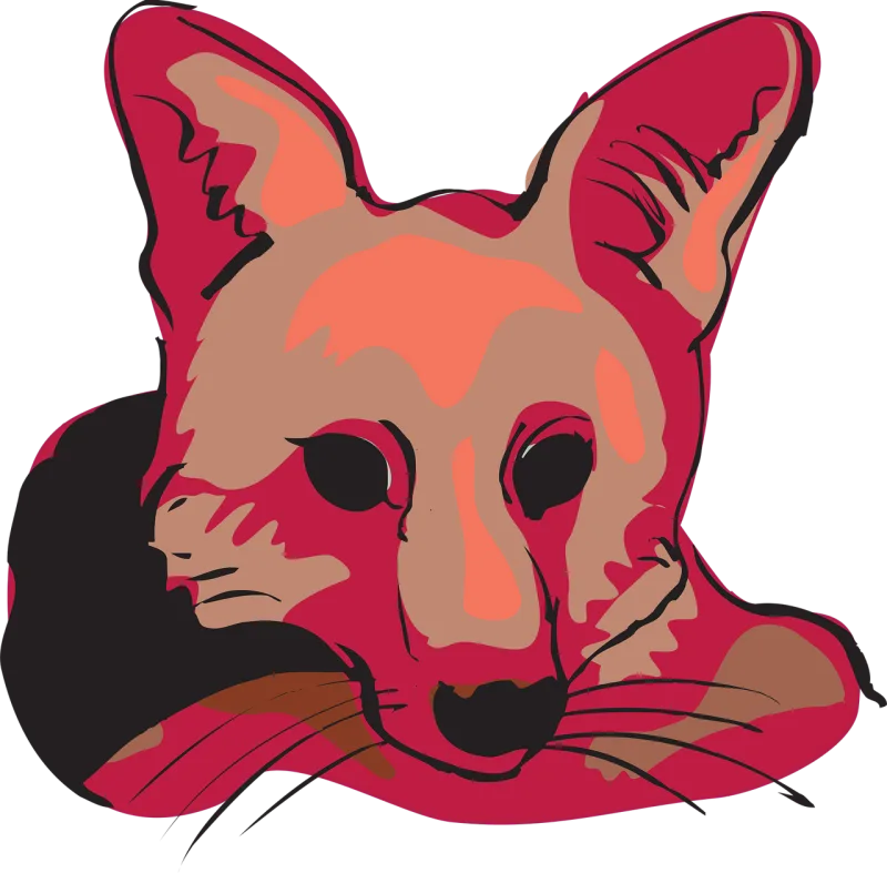 Head Nature Red Stickdatei – Tiere