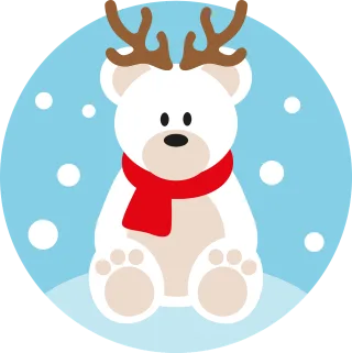 Polar bear Christmas Reindeer Stickdatei