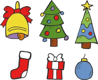 Christmas The christmas tree Bell Stickdatei