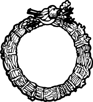Wreath Frame Bird Stickdatei