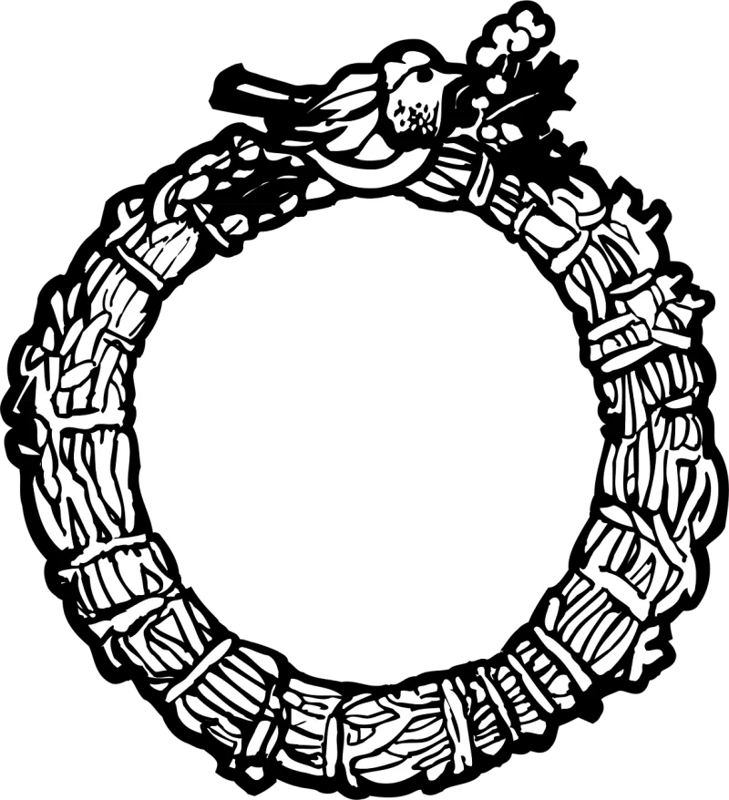 Wreath Frame Bird Stickdatei – Weihnachten