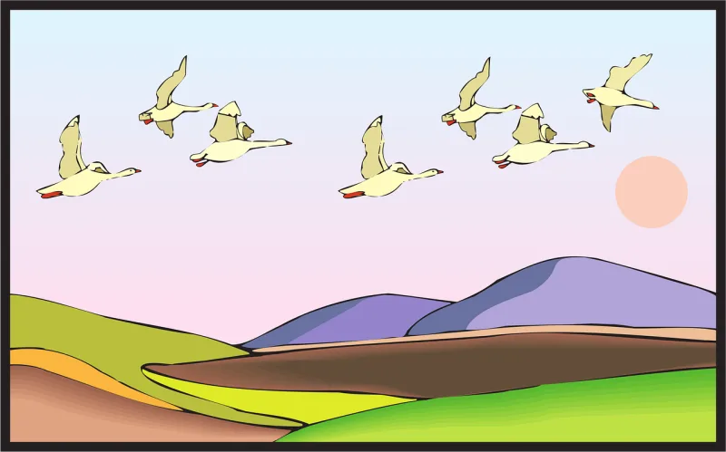 Land Birds Nature Stickdatei – Natur