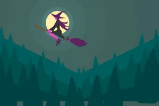 Witch Flying Broom Stickdatei – Natur