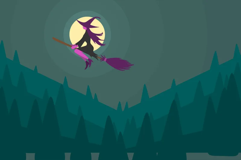 Witch Flying Broom Stickdatei – Natur