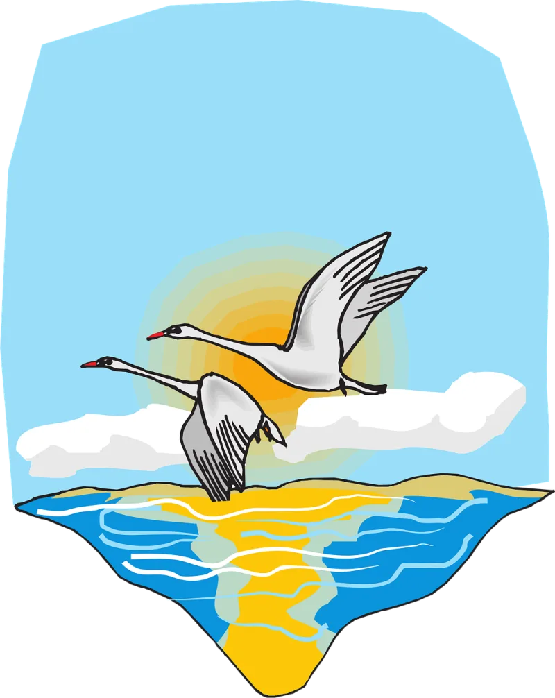 Birds Flying Geese Stickdatei – Herzen & Liebe