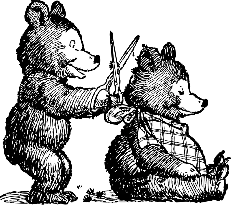 Haircut Bear Scissors Stickdatei – Tiere