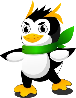 Penguin Cartoon Mascot Stickdatei – Tiere