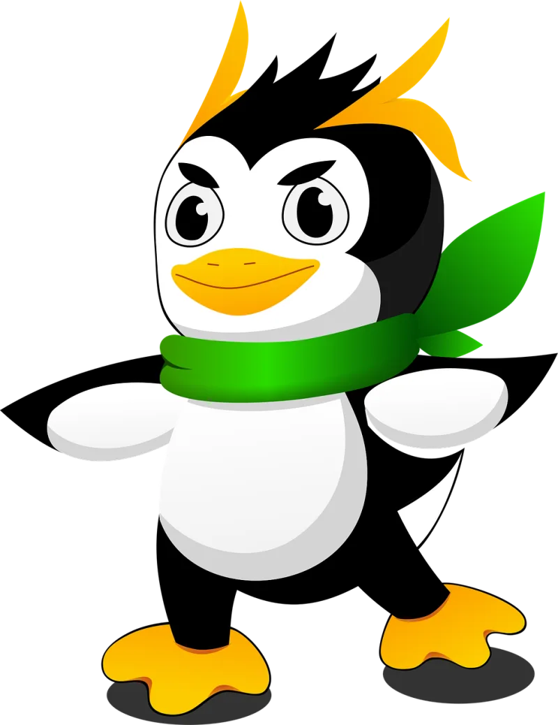 Penguin Cartoon Mascot Stickdatei – Tiere