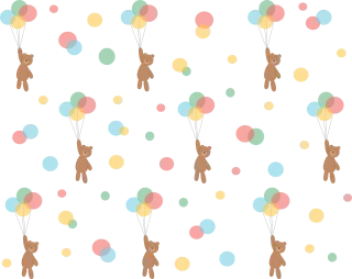 Bear Balloon Kids Stickdatei
