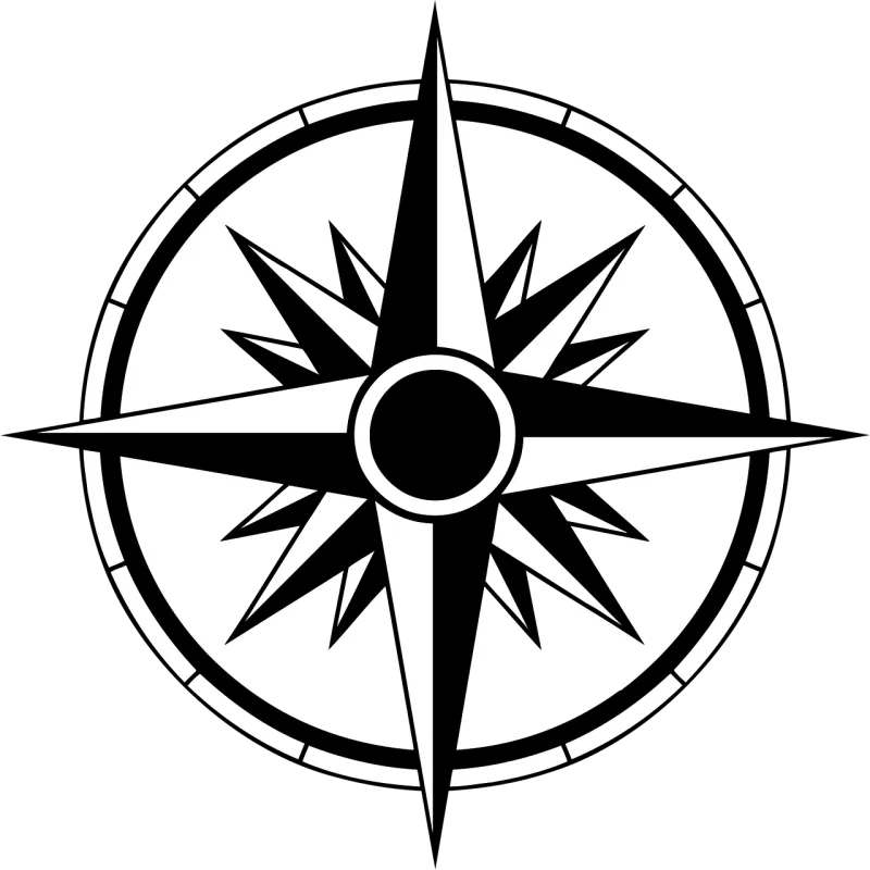 Compass Instrument Navigation Stickdatei – Blumen