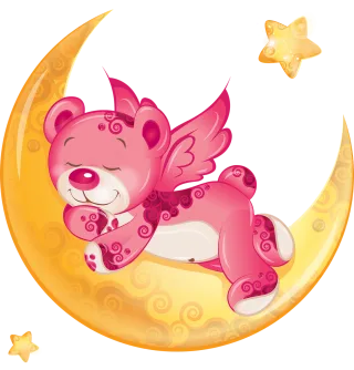 Teddy bear Moon Mood Stickdatei