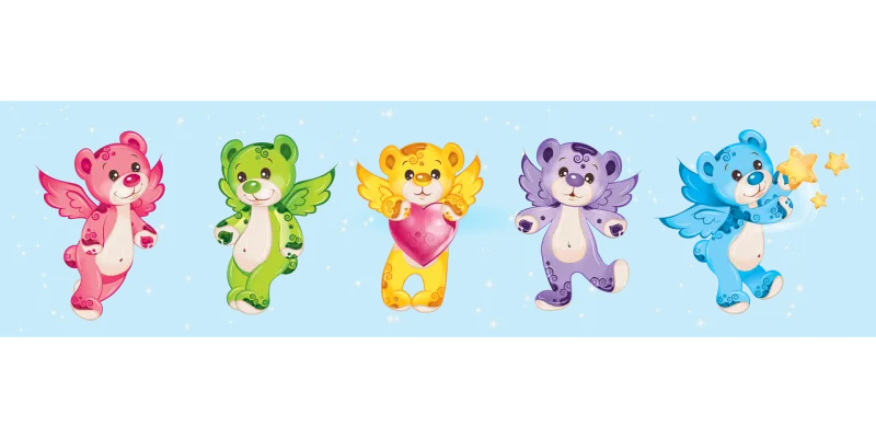Teddy bear Yellow Heart Stickdatei – Kinder