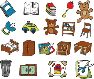 Book Teddy bear Toys Stickdatei