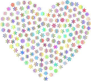 Snowflake Heart Love Stickdatei
