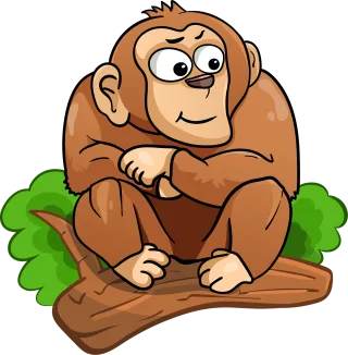Chimpanzee On the tree Monkey Stickdatei