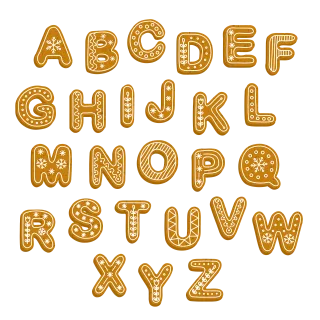 Gingerbread Letters Alphabet Stickdatei