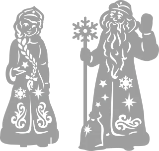 Father frost Snow maiden New year Stickdatei – Weihnachten
