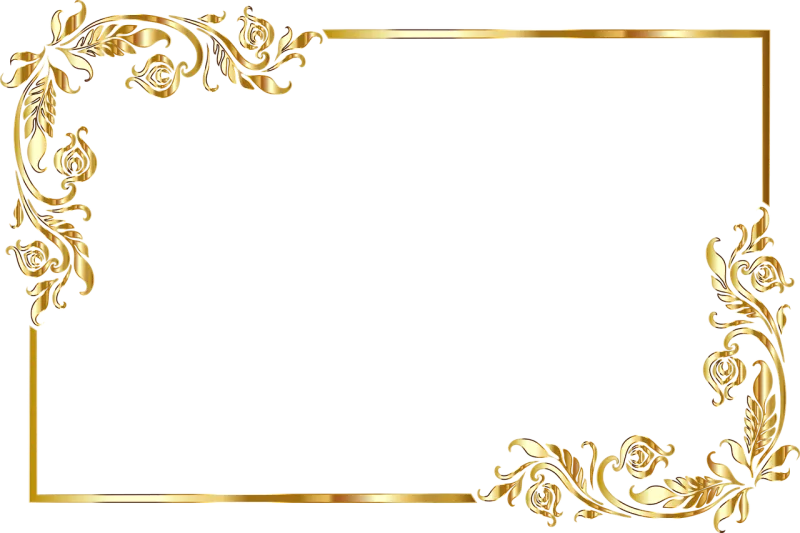 Frame Border Gold Stickdatei – Natur