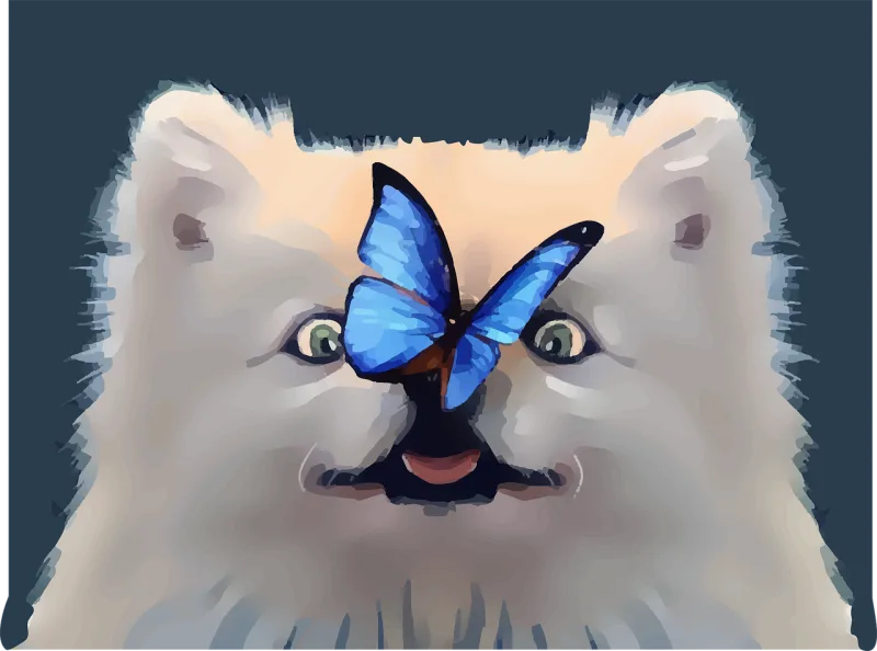 Dog Butterfly Cute Stickdatei – Tiere