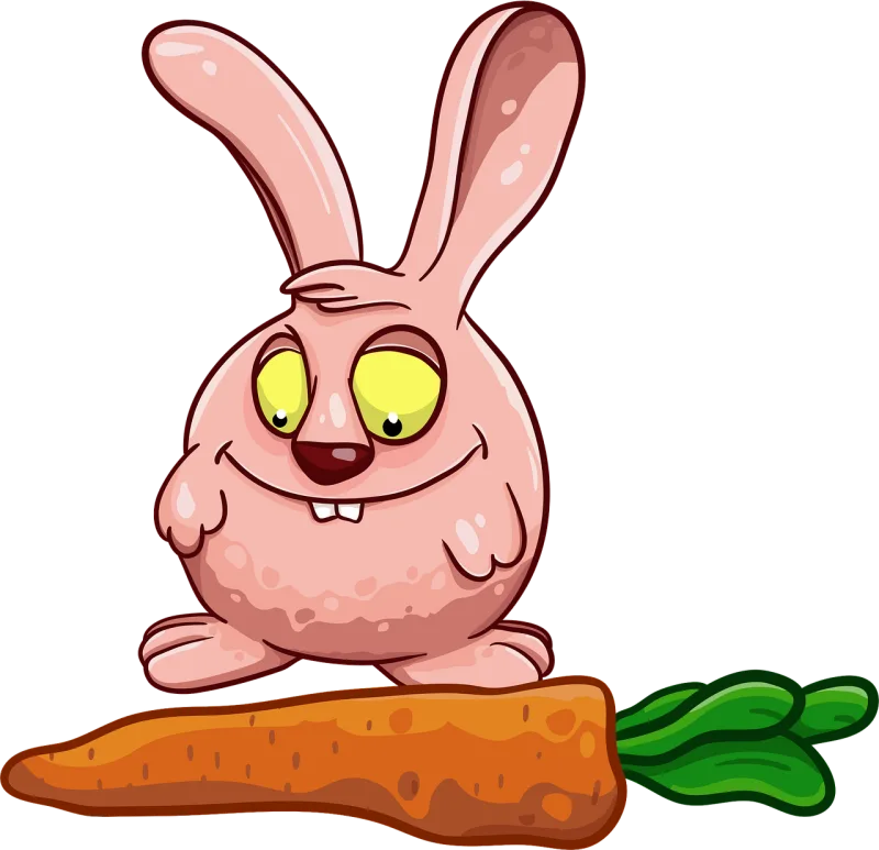 Rabbit Carrot Pink Stickdatei – Tiere