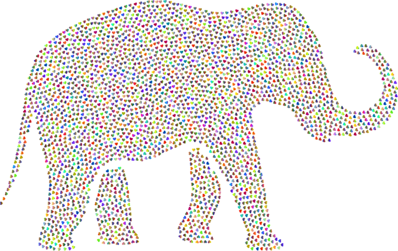 Elephant Hearts Animal Stickdatei – Tiere