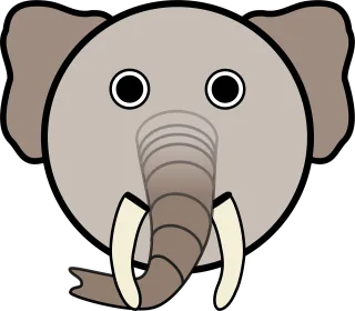 Elephant Animal Head Stickdatei
