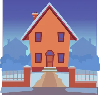 House Snow Winter Stickdatei