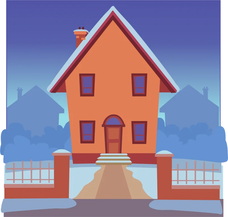House Snow Winter Stickdatei – Weihnachten