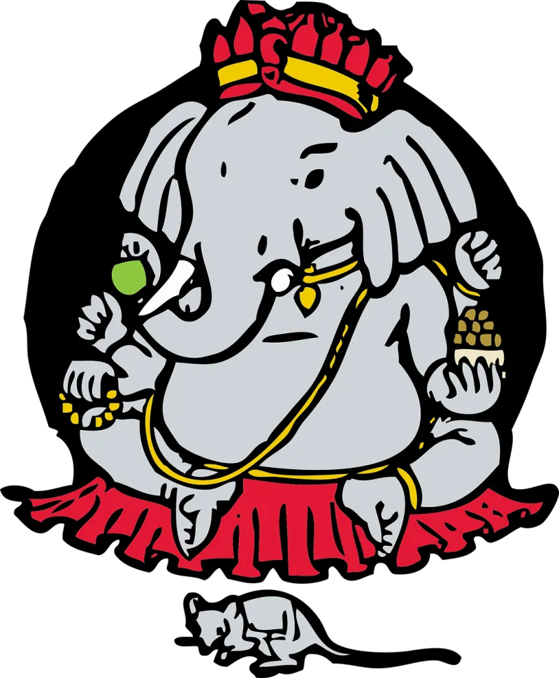 Ganesha Elephant god Mouse Stickdatei – Tiere