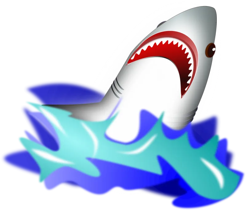 Shark Attack Wave Stickdatei – Natur