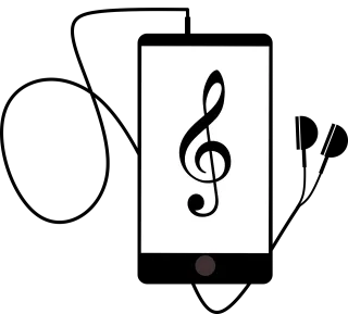 Earphones Music Silhouette Stickdatei – Musik