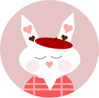 Bunny Rabbit Hearts Stickdatei
