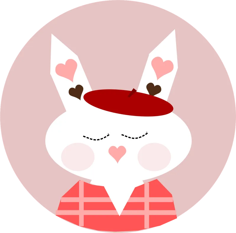 Bunny Rabbit Hearts Stickdatei – Tiere